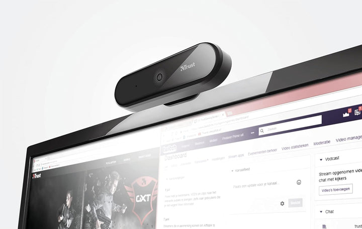 Trust Tyro Webcam Full HD 1080p mit Mikrofon für PC, Weitwinkel, Auto Fokus, USB Plug and Play, Vide