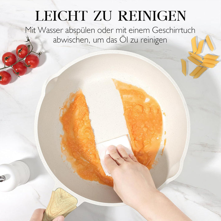 GiPP 28 cm Wokpfanne mit Deckel, Antihaft Pfanne mit Deckel 28cm Hoher Rand, Granit-Antihaftbeschich