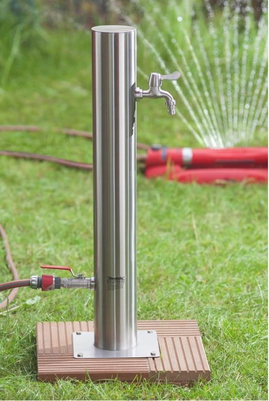 Westfalia Wasserwelten Wasserzapfsäule aus Edelstahl mit 2 Auslaufhähnen