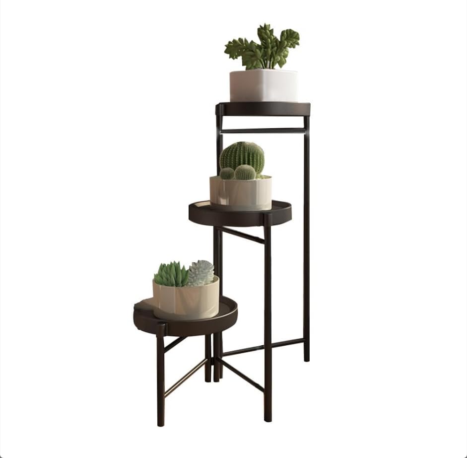 Garvee Klappbares Metall-Pflanzenregal, Mehrstöckiger Blumentopfständer Für Zimmer, Wohnzimmer, Balk