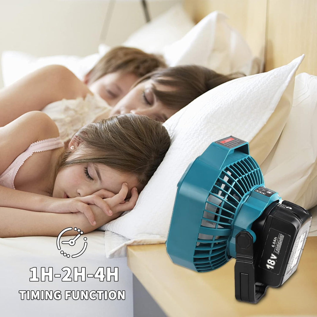 Taingwei Akku Ventilator mit Fernbedienung kompatibel mit Makita 18V Akku, leise Camping Ventilator