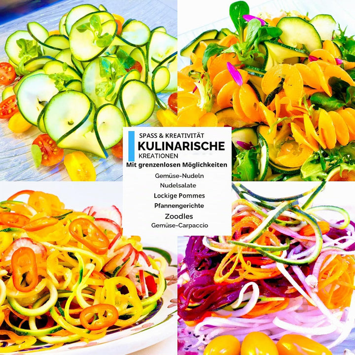 ICO 3-Klingen Stahl Spiralschneider Gemüse, Zucchini Spaghetti Schneider oder Zoodles Spiralschneide