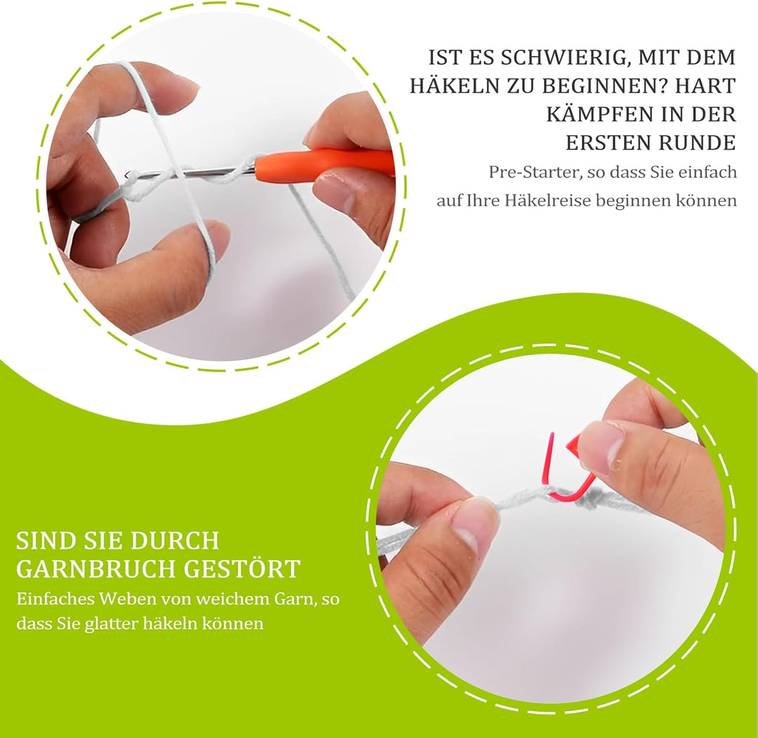 OurLeeme Häkelset für Anfänger, Häkeln Tiere Häkelnadelset Dackel-Starter-Strickset mit Dackelgarn,
