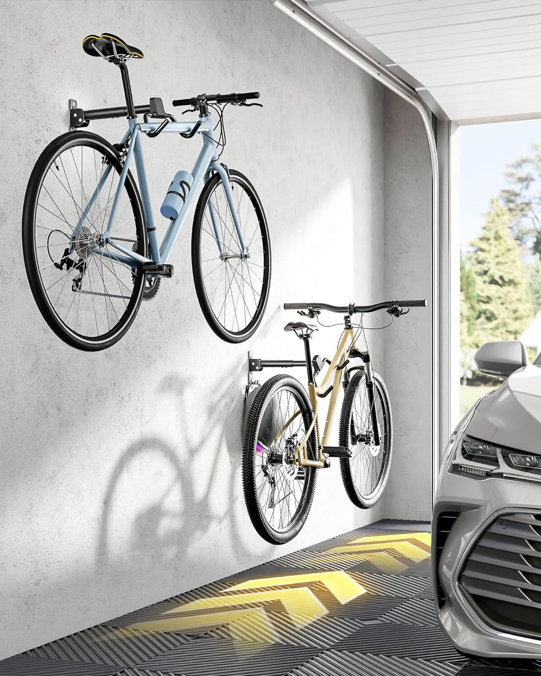 monTEK Fahrrad Wandhalterung, Winkel und Wandabstand einstellbar, Fahrradhalterung Wand Klappbar 30k