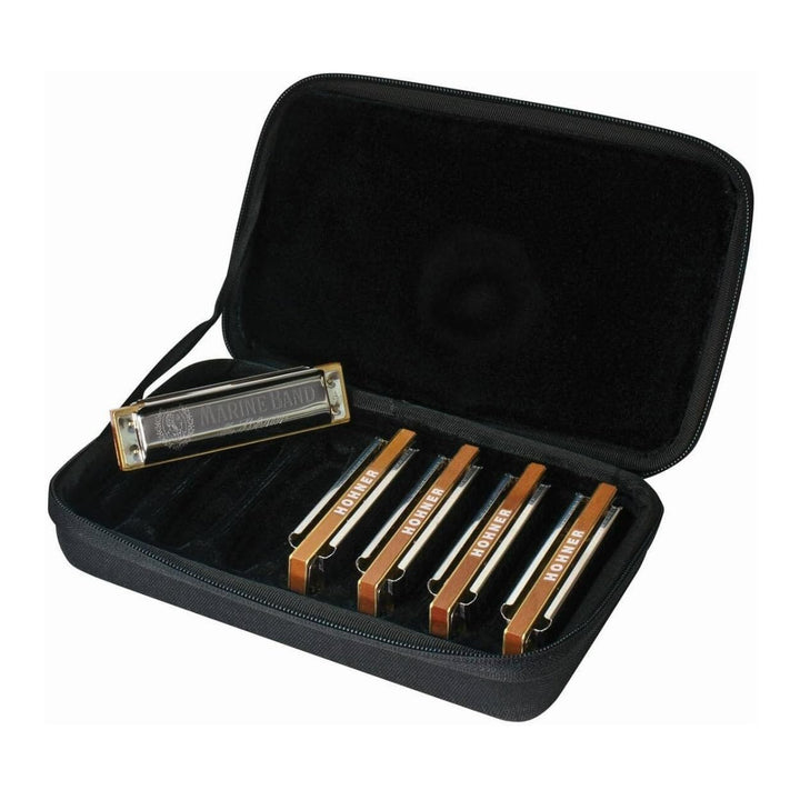 Hohner MBC Marine Band Mundharmonika, 5er Pack mit Etui