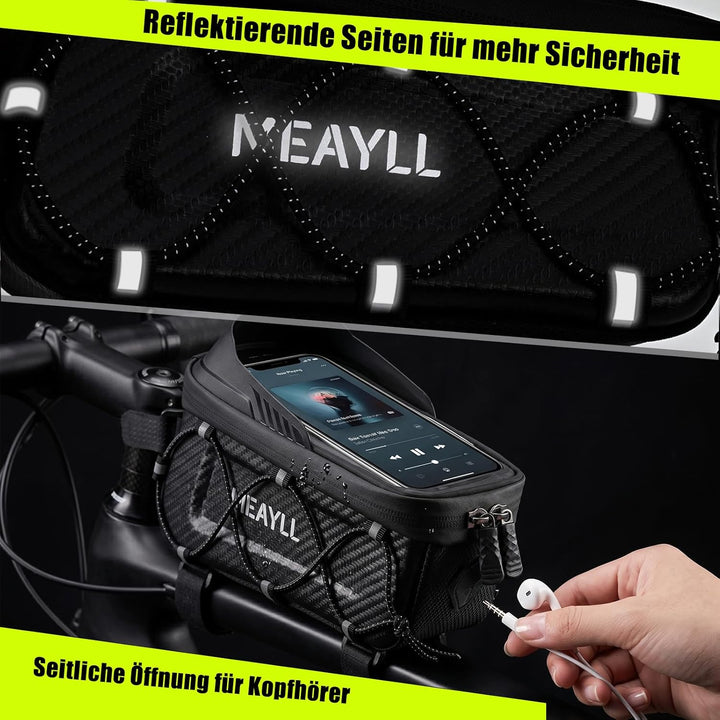 Fahrradtasche Rahmen 1,6L Wasserdicht I Rahmentasche Fahrrad mit Handyfenster & Touchscreen I Oberro