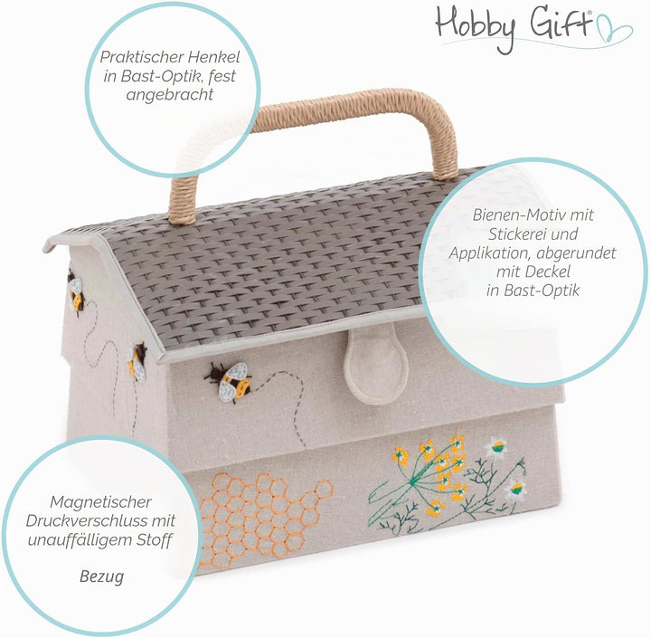 Hobby Gift Neuheit Nähhandwerk Hobby Aufbewahrungsbox, Bienenstock, 21 x 29 x 23cm, Bienenstock