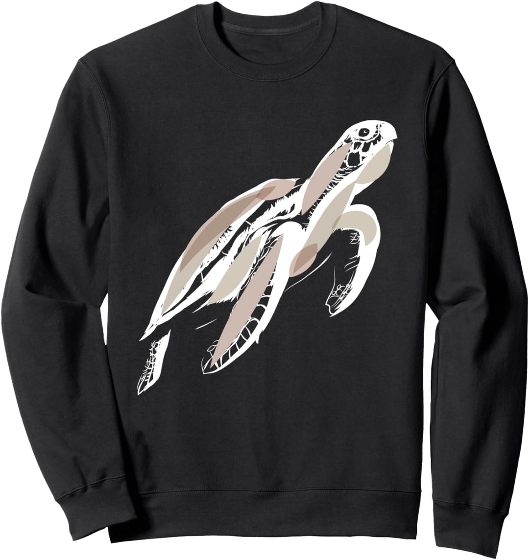 Niedliche grosse Meeresschildkröte handgezeichnete Skizze kün Sweatshirt