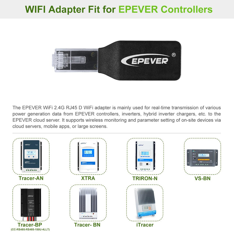 EPEVER Wifi Adapter für Solarladeregler (EPEVER-WIFI-2.4GRJ45-D), EPEVER-WIFI