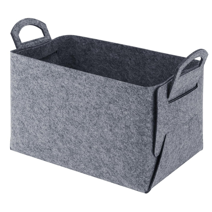 Filz Aufbewahrungskorb für Holz,40x30x24cm grosse geschenkkorb leer, faltbarer filzkorb mit zwei wei