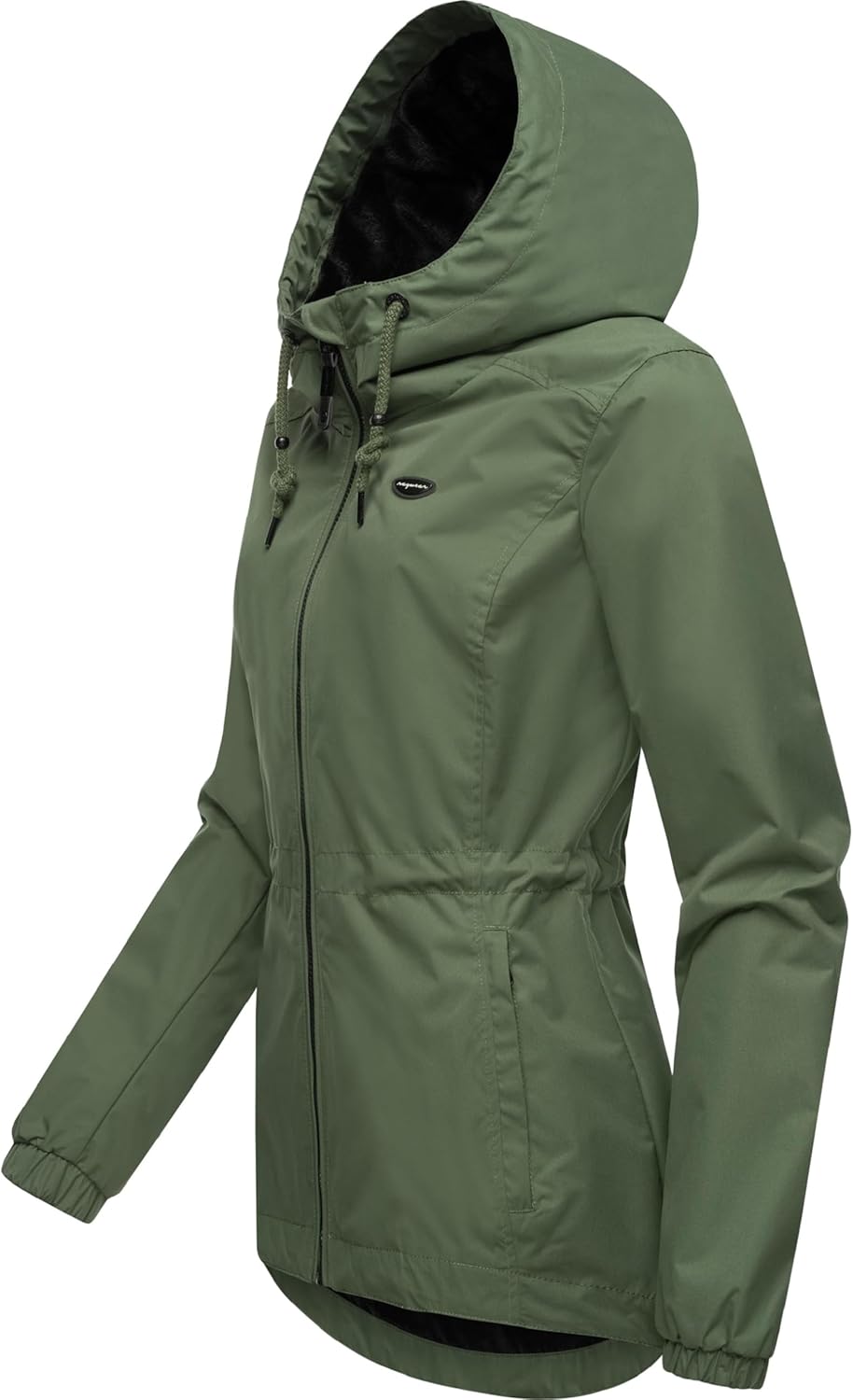 Ragwear Damen Übergangsjacke leichte Jacke kurz wasserdicht (Wassersäule: 4.000 mm) mit Kapuze Danka