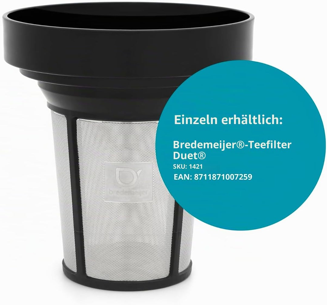 doppelwandige Creme-weisse Edelstahl Teekanne 1.1 Liter - isolierende Kanne für längeren Teegenuss 1