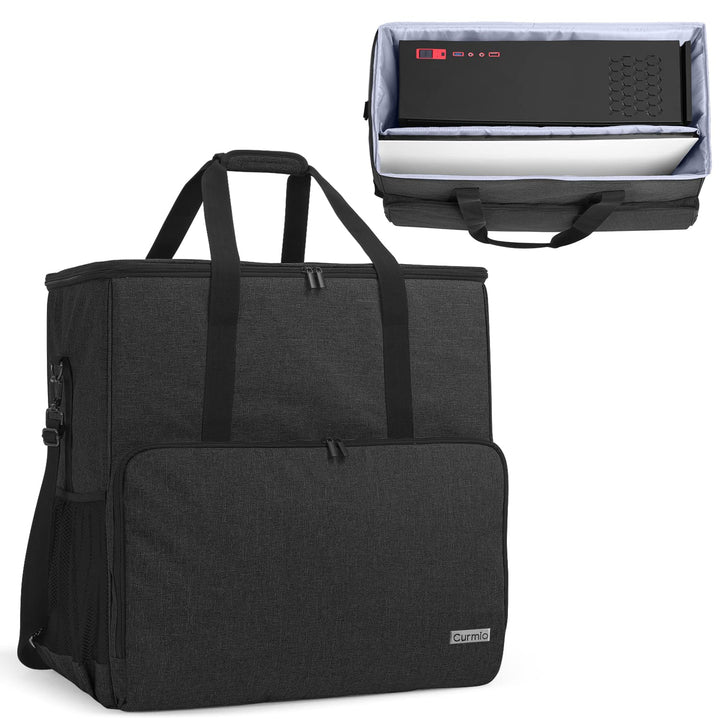 CURMIO Reisetasche für Desktop Computer und Monitor, Tragetasche für Computer PC-Gehäuse, Tastatur,