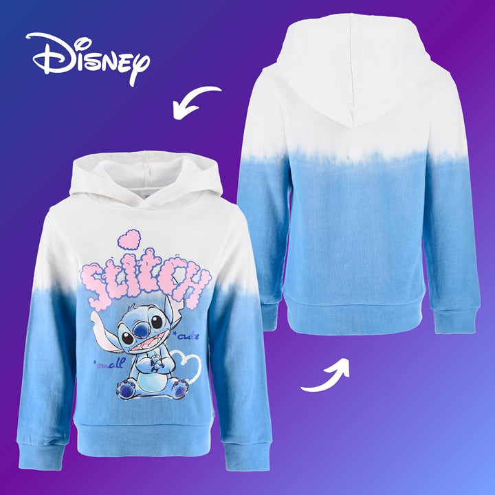 Disney Stitch Mädchen Kapuzenpullover, Sweatshirt für Kinder, Grössen 3 bis 8 Jahre 8 Jahre Blau, 8