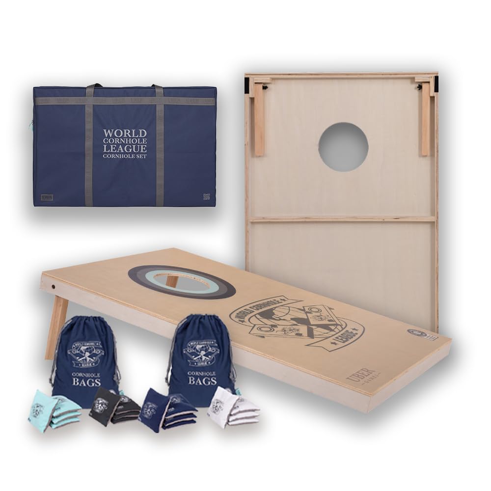 Uber Games - World Cornhole League – 90 x 60 cm Doppelbrett-Set & Tasche (3 x 2 Fuss) Turnierqualitä