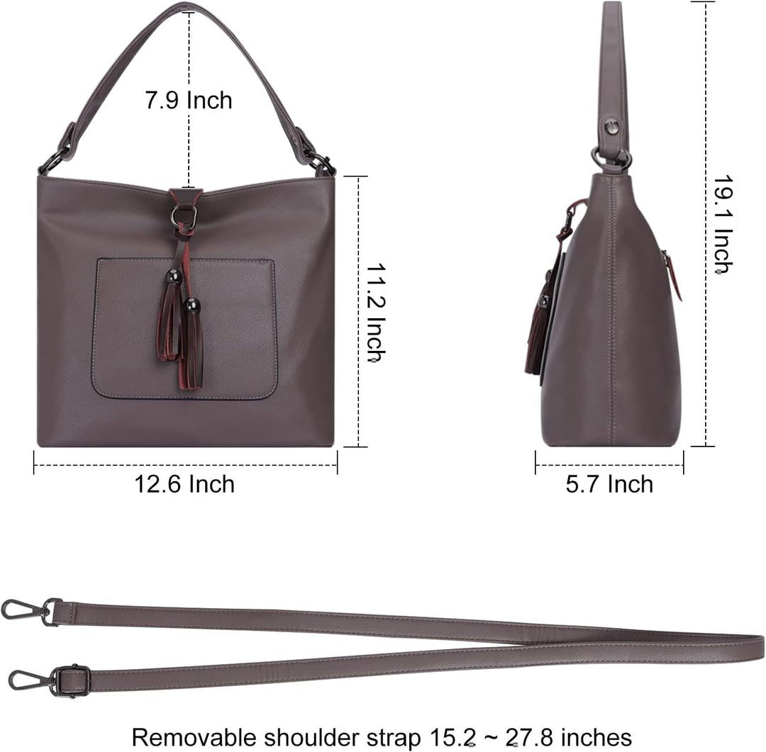 HAWEE Damen Handtasche Kunstleder Grosse Schultertasche Shopper Umhängetasche Frauen Elegante Henkel