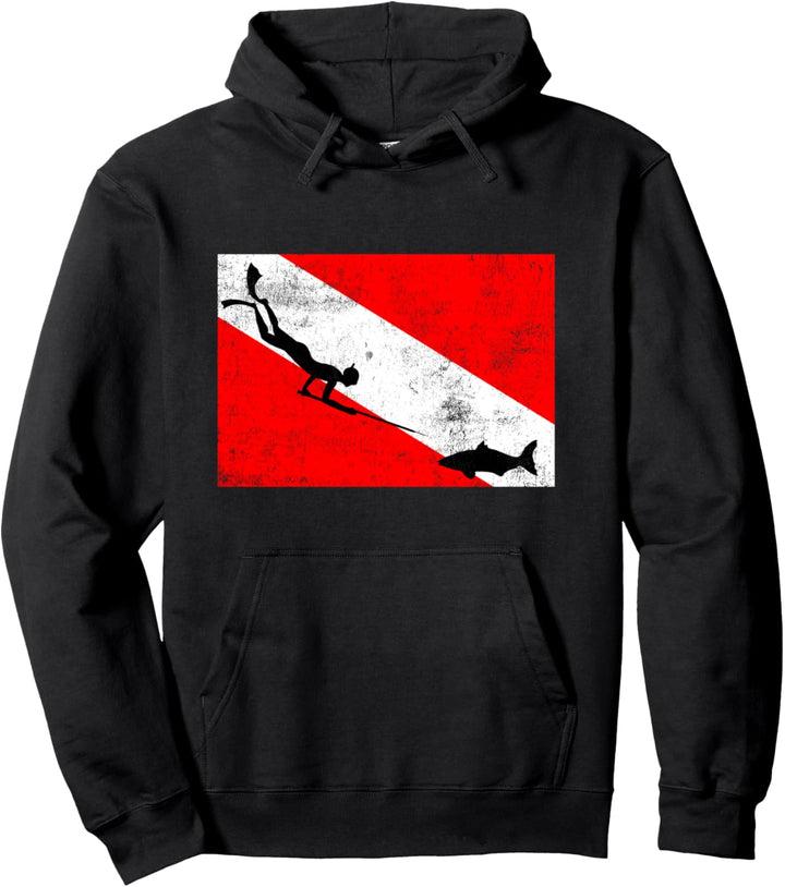 Spearfishing Flag Cool Underwater Fishing Spearfisher Gift Pullover Hoodie