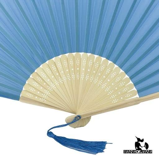 FANSOF.FANS 10 Stück Stofffächer mit einer Quaste Grade A Bambus Rippen Party Favor Handheld Fan (Tr