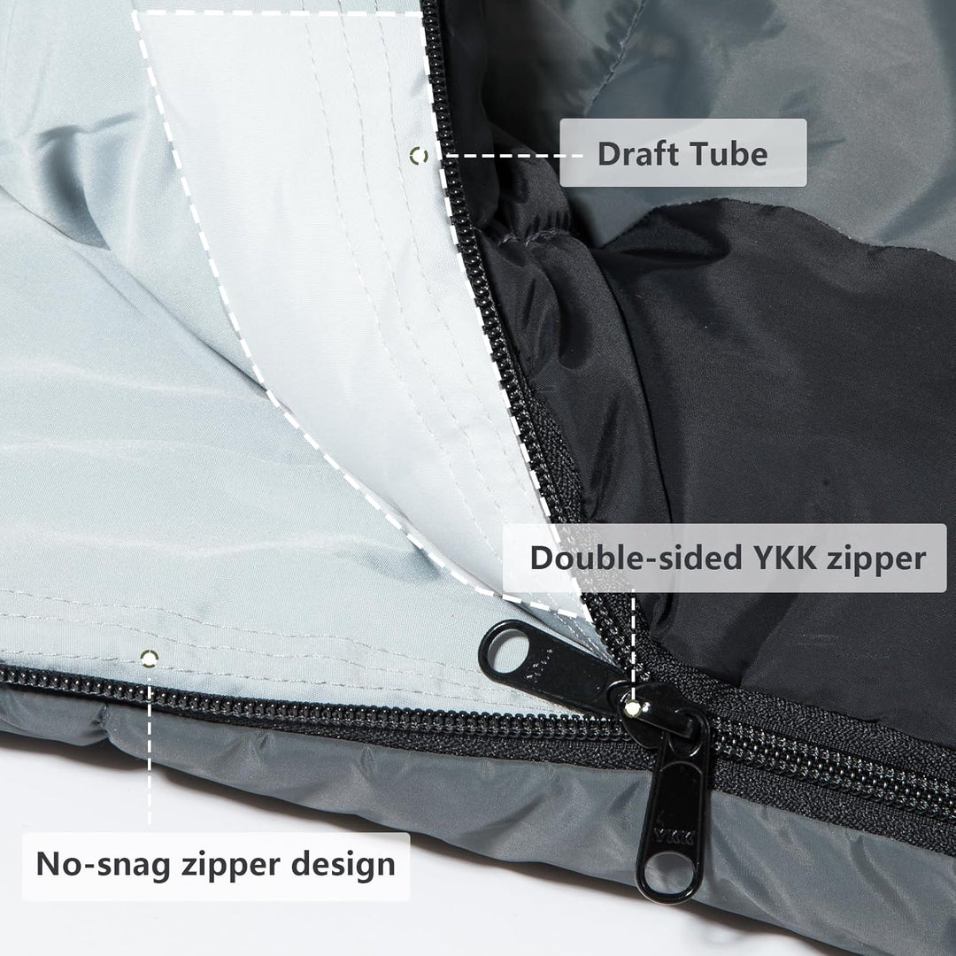 BISINNA Mumienschlafsack 0 ℃ - 5 ℃ [400GSM] 4 Jahreszeiten Winter Schlafsack Erwachsene Wasserabweis