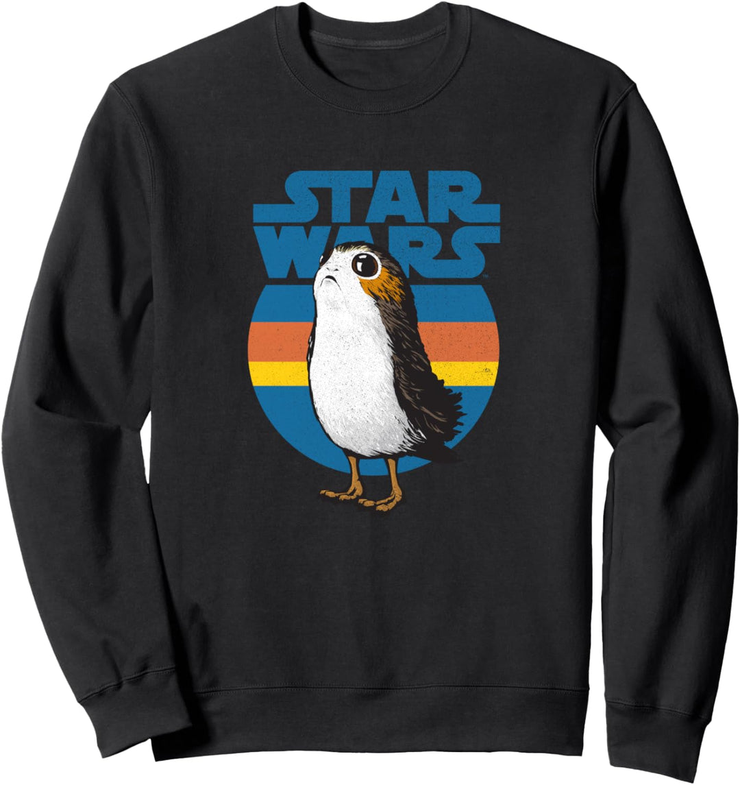 Star Wars Last Jedi Porg Retro Stripes Logo Sweatshirt
