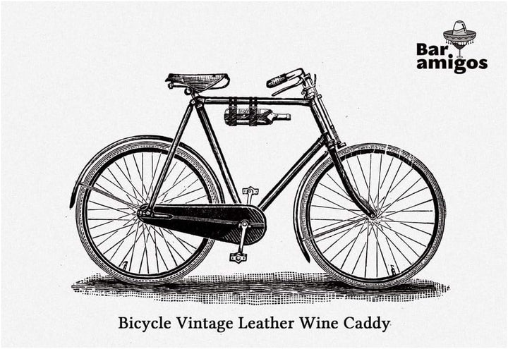 Bar Amigos Fahrrad-Weinflaschenhalter aus Leder, ideal für Radfahrer, für ein Picknick oder einen Ta