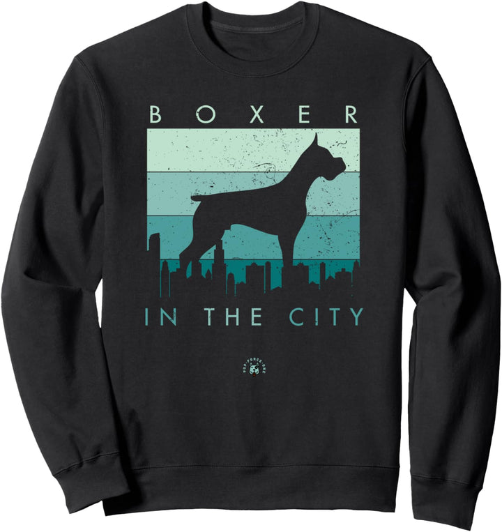 Distressed Boxer Dog - Boxer in der Stadt Sweatshirt