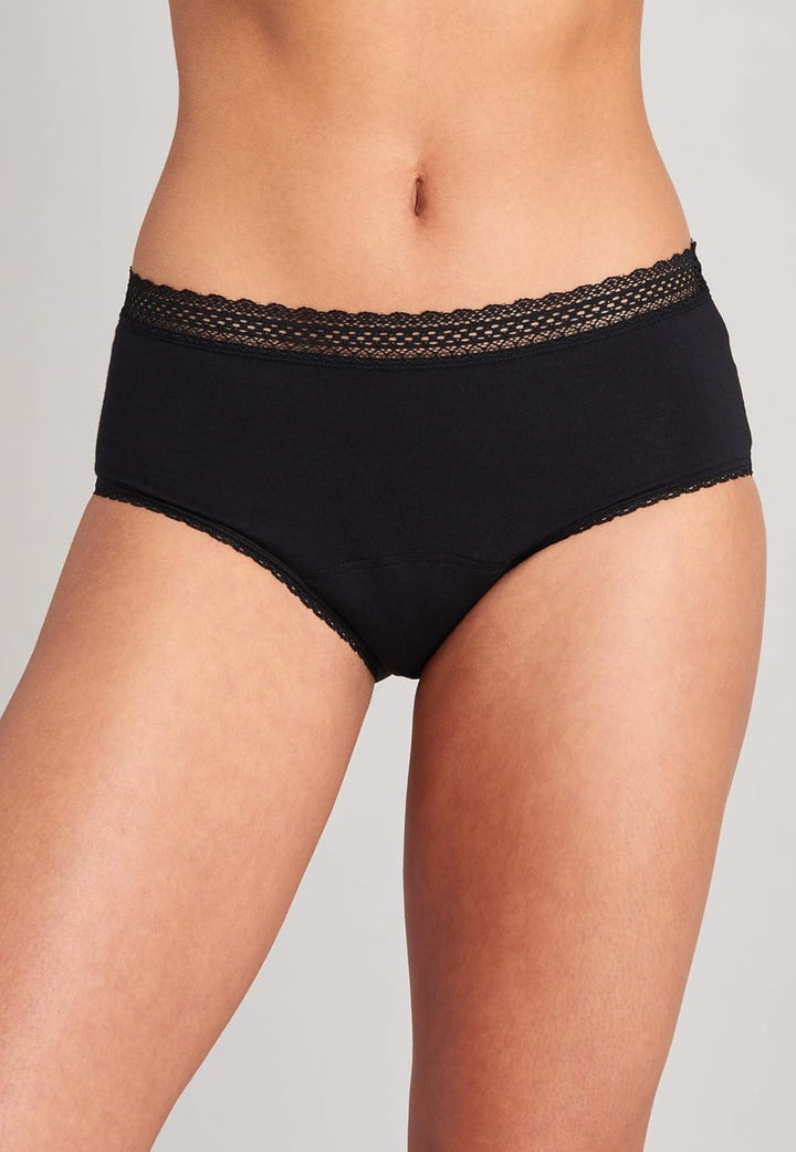Schiesser Damen 2er Pack Menstruationswäsche/Periodenpanty auslaufsicher - Secret Care 42-44 Schwarz