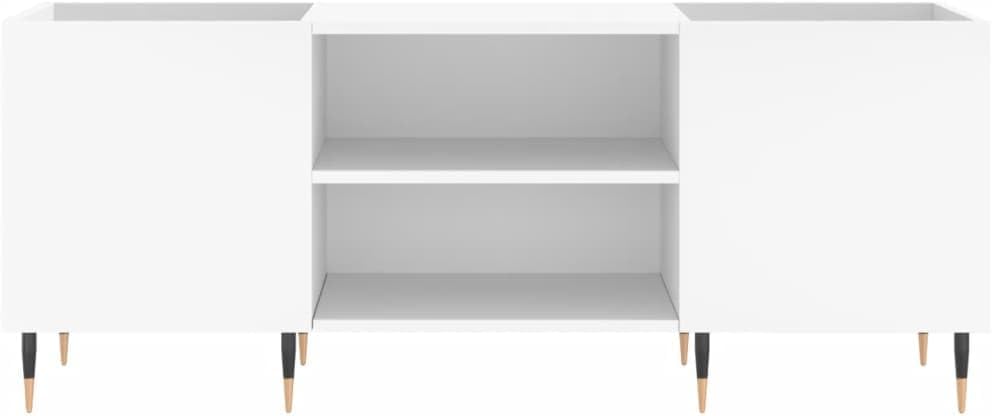 Disc-Möbel weiss 121 x 38 x 48 cm aus Sperrholz für Wohnzimmer, TV-Schrank, CD-Möbel, CD-Rackregal,