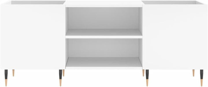 Disc-Möbel weiss 121 x 38 x 48 cm aus Sperrholz für Wohnzimmer, TV-Schrank, CD-Möbel, CD-Rackregal,