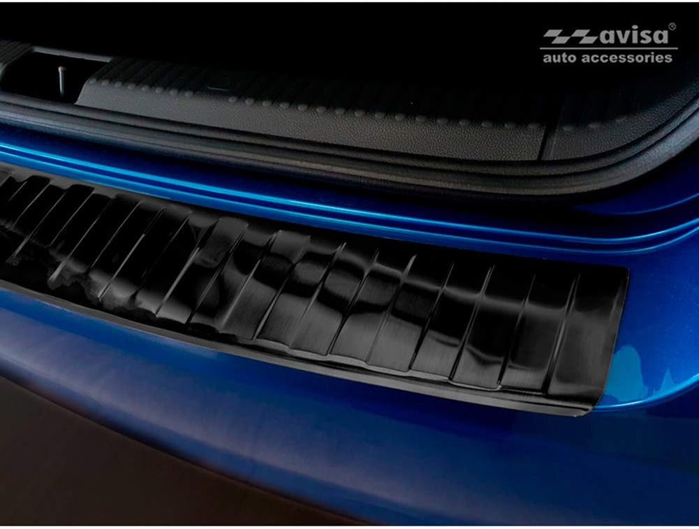 Schwarz Edelstahl Heckstossstangenschutz kompatibel mit Skoda Fabia III HB 5-türer Facelift 2018-202