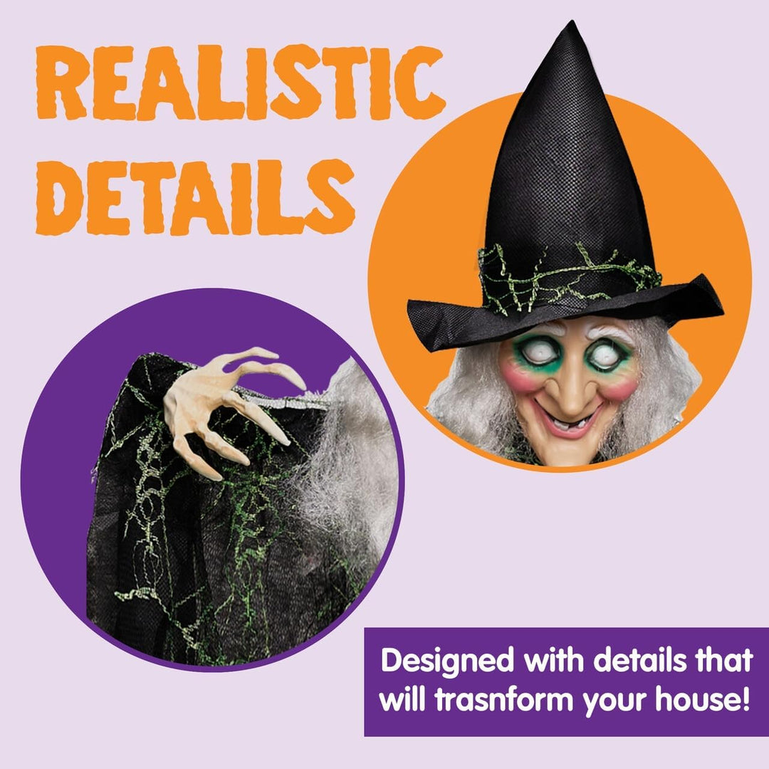 JOYIN 3 Stück Halloween hängende Hexen mit biegsamen Armen, 89,7 cm, Halloween hängende Dekorationen