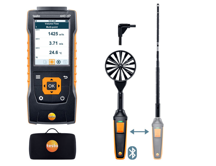 Testo 440 delta P Air Flow ComboKit 1 Bluetooth®, testo 440 Delta P Air Flow ComboKit 1 Bluetooth