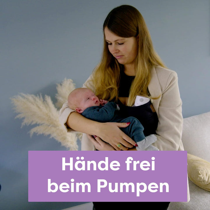 Easybaby Milchpumpe Elektrisch Tragbar, Freihändige Milchpumpe mit LED display, Hände frei beim Pump