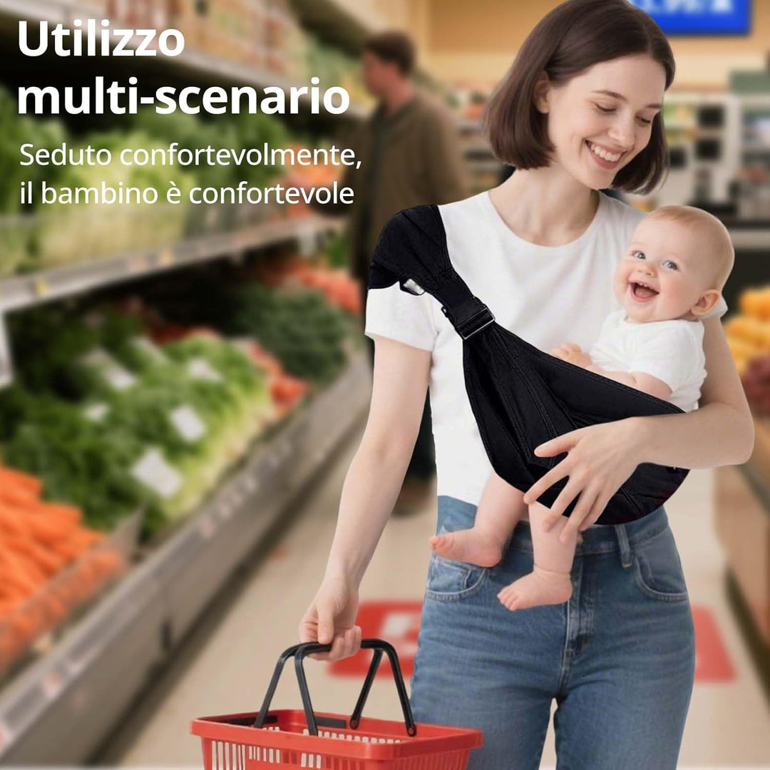 Plus Size Tragesling bis 25kg Babytrage & Seitentrage Erweiterbar verstellbar für grössere Kinder, a