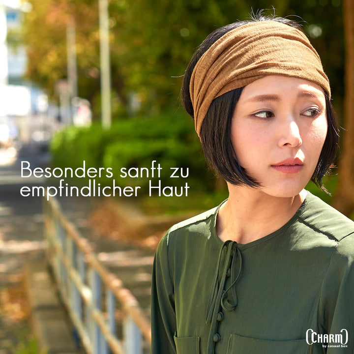 CHARM Leinen Haarband Herren Bandana - Damen Piraten Stirnband Kopftuch Kopf Band Elastisch Haarband