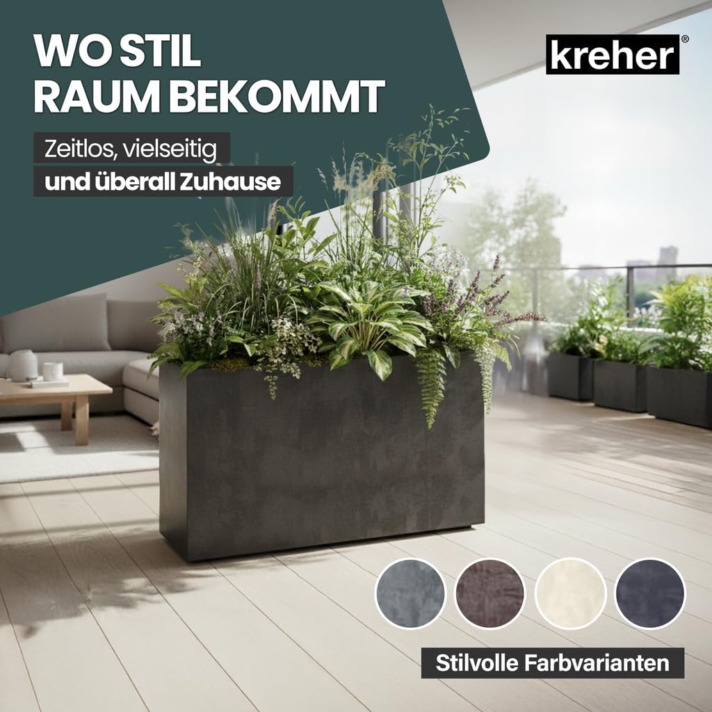 Kreher XL Pflanzkasten Millennium in verschiedenen Formaten und Farben. Tolle Naturstein Optik in Br