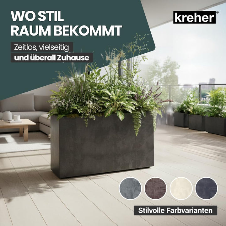 Kreher XL Pflanzkasten Millennium in verschiedenen Formaten und Farben. Tolle Naturstein Optik in Br