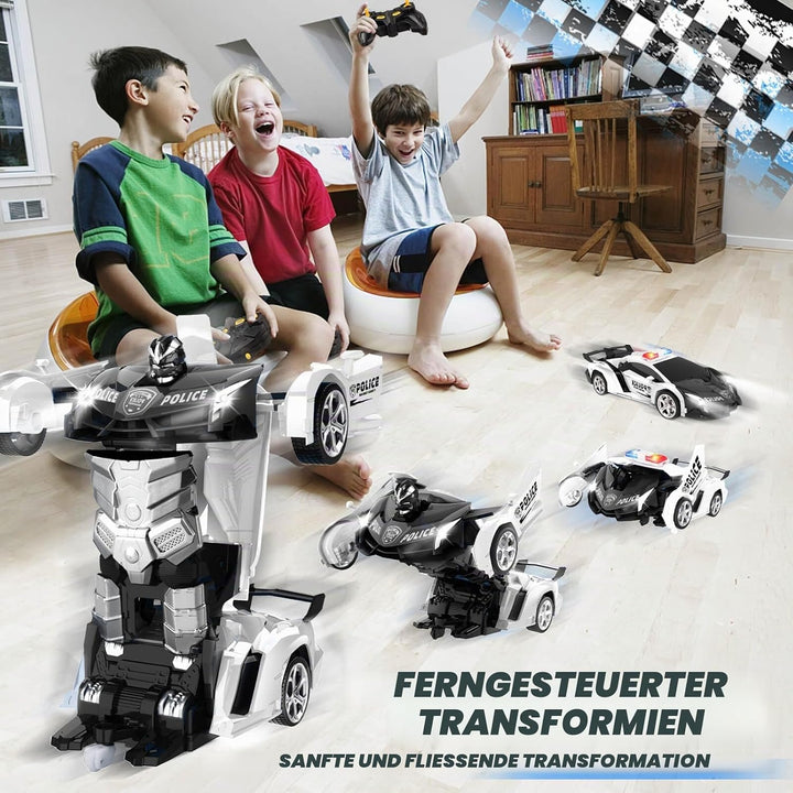 Britik Spielzeug für 3-8 Jahre Mädchen Junge: Transformator Ferngesteuertes Polizeiauto Spielzeug fü