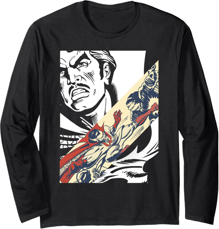 Marvel Dr. Strange Tonal Backdrop Headshot Comic Panel Langarmshirt