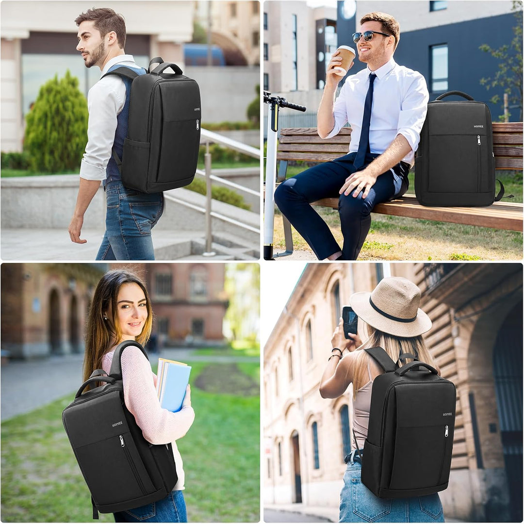 HOMIEE Laptop Rucksack Herren 17 zoll Laptoptasche Schwarz Tagesrucksack Arbeitsrucksack Business Ar