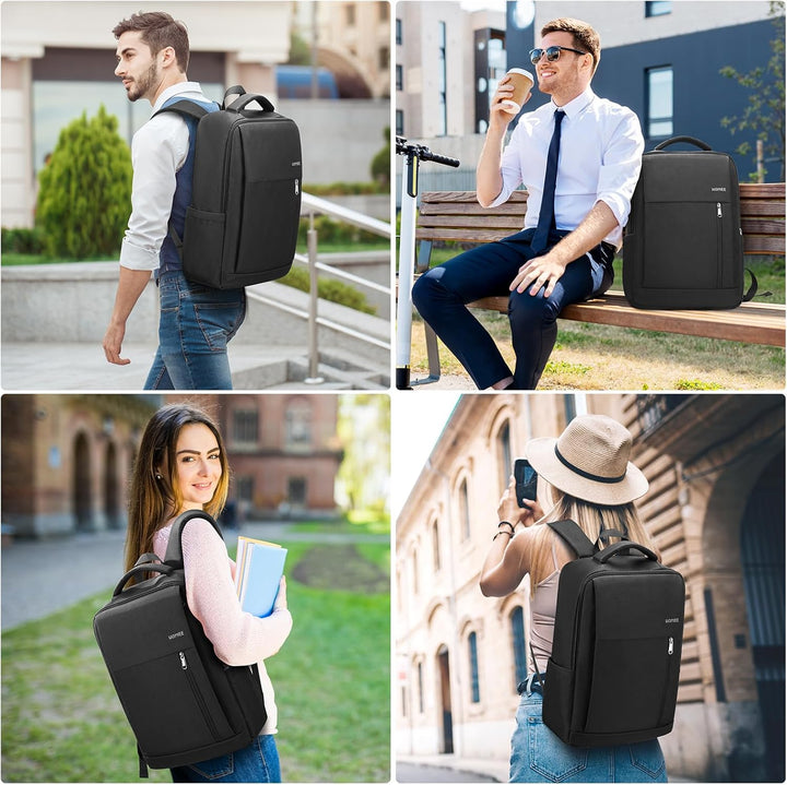 HOMIEE Laptop Rucksack Herren 17 zoll Laptoptasche Schwarz Tagesrucksack Arbeitsrucksack Business Ar