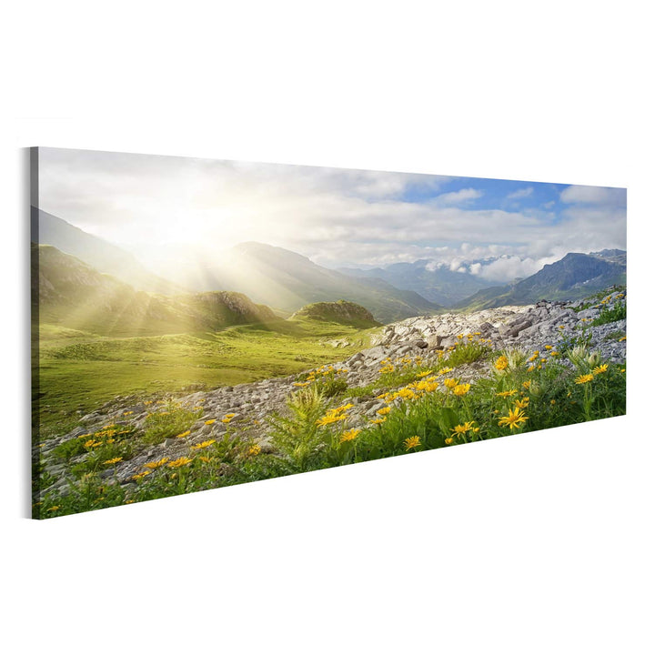 islandburner Bild Bilder auf Leinwand Berge Landschaft in Vorarlberg Österreich Wandbild, Poster, Le