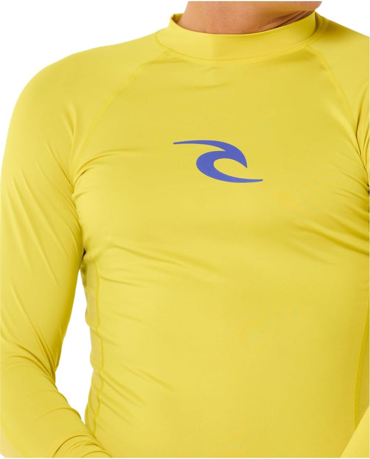 Rip Curl Herren Waves UPF 50 Performance Long Sleeve Rashguard Rash-Guard-Shirt XL Schwefel, XL Schw