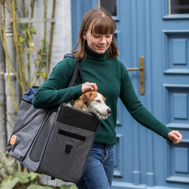 TRIXIE Rucksack & Tasche Tara 2 in 1 - grau/blau 25 × 38 × 50 cm Grau L 50 x B 25 x H 50 cm, Grau L