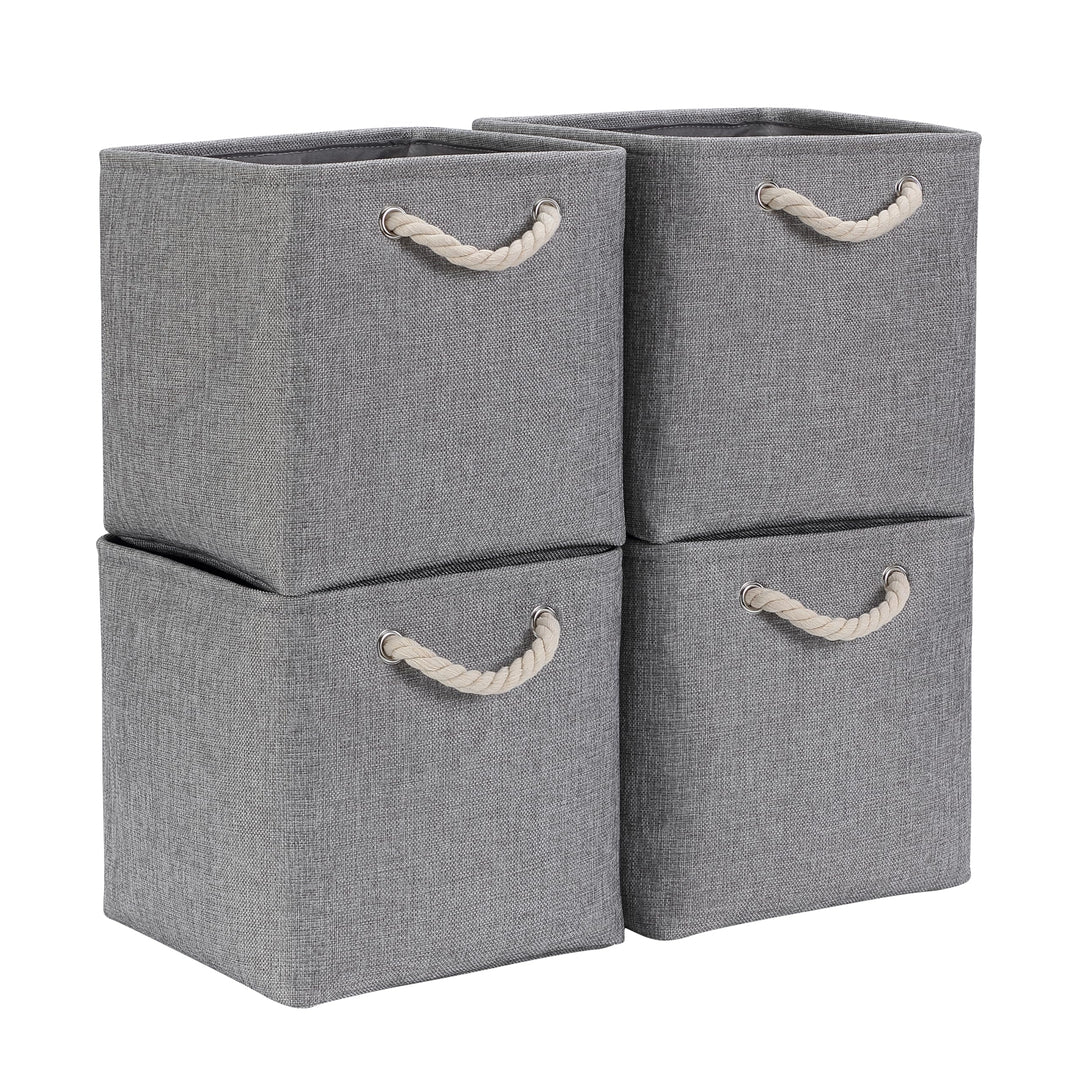 Mangata Aufbewahrungsbox Stoff 25x25x25 cm, aufbewahrungskorb Grau, Korbe Stoff in Würfel für Schran