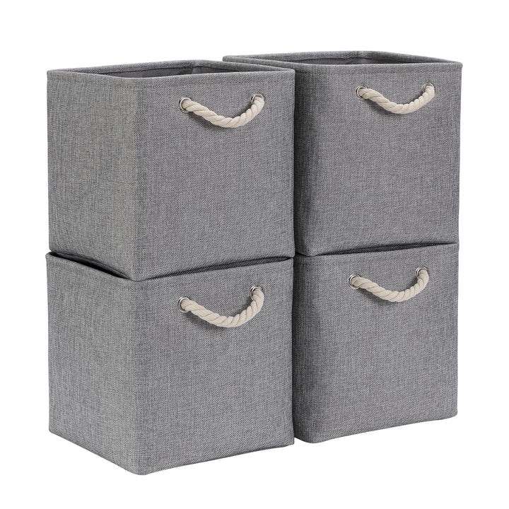 Mangata Aufbewahrungsbox Stoff 25x25x25 cm, aufbewahrungskorb Grau, Korbe Stoff in Würfel für Schran