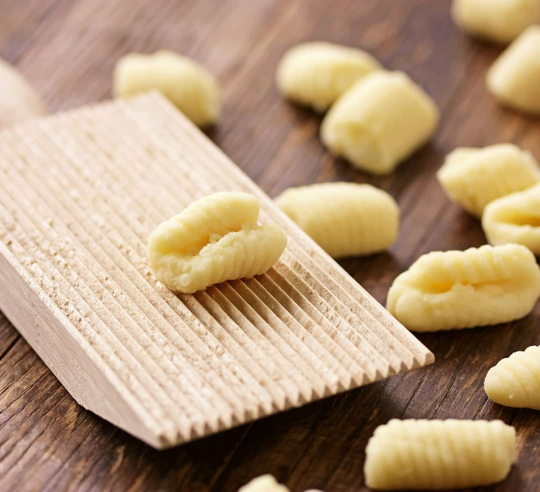 Küchenprofi Gnocchi Brett | Nudelbrett für Gnocchi und Garganelli | Garganelliabstreifer |Buchenholz