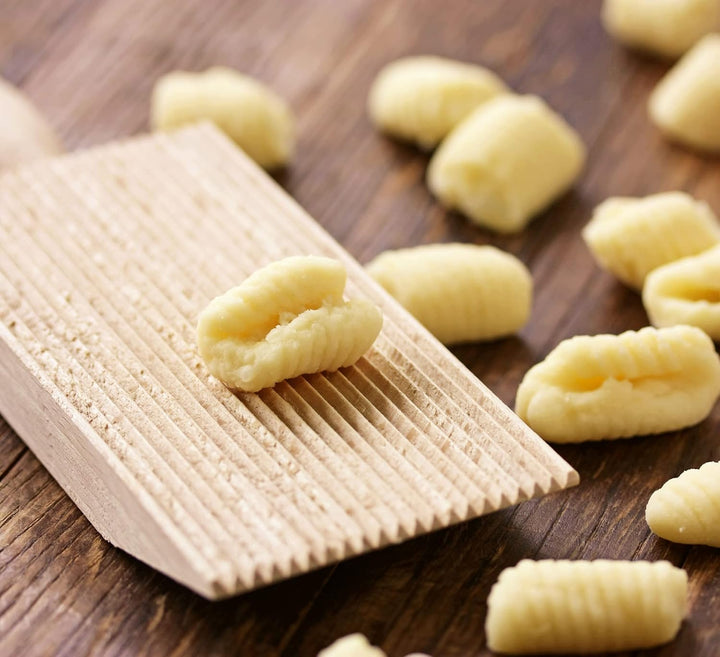 Küchenprofi Gnocchi Brett | Nudelbrett für Gnocchi und Garganelli | Garganelliabstreifer |Buchenholz