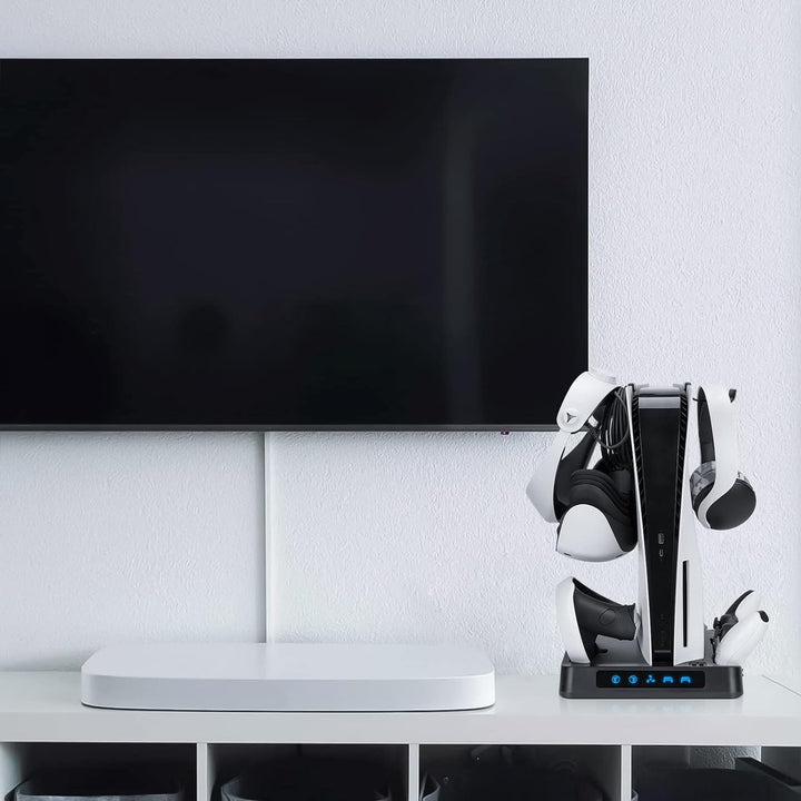 Geekria Ladestation Kompatibel mit PSVR2, PS5, PlayStation VR2 Dual Charging Dock Ladeständer Gamepa
