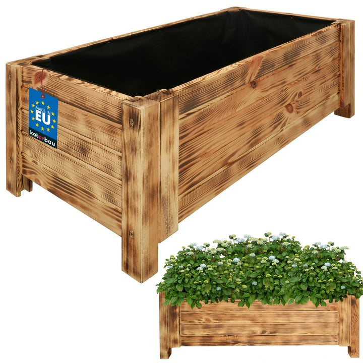 KOTARBAU® Blumenkasten - 79 x 39 x 30 cm - Pflanzkasten mit Vlies - Pflanzkübel gross aussen - Balko